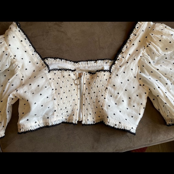 For Love and Lemons Eden Crop Top FL&L Size M EUC - Picture 8 of 9